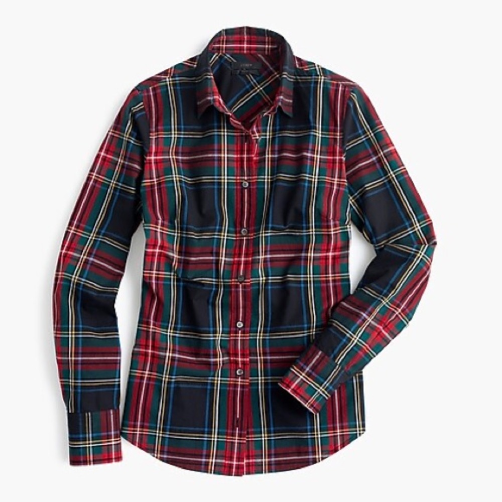 J. Crew Perfect Shirt, Stewart Plaid - Size 6